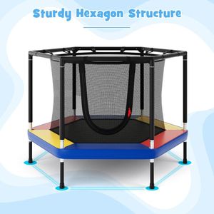 Trampoline récréatif pour tout-petits de 4 pieds avec filet de sécurité pour usage domestique et parcs de trampolines - Product Image 6