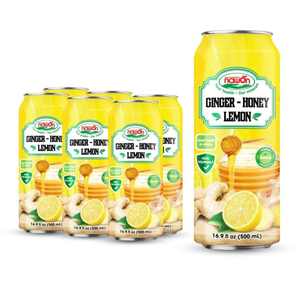 Bebida Refrescante NAWON, Jugo de Jengibre con Miel y Jugo de Limón, Bebida Enlatada de Jugo de Frutas Mixtas, 500 ml, Fabricación Vietnam, HALAL - Product Image 1