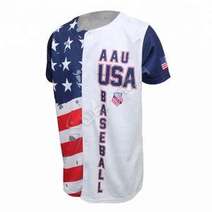 Maillot de baseball sublimé de haute qualité pour joueur professionnel, fabriqué aux États-Unis, à vendre. Nom, numéro et logo brodés personnalisés. - Product Image 2