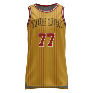 Maillot de basket-ball personnalisé pour femmes, uniforme d'entraînement d'équipe à rayures fines, maillot de sport sans manches, maille respirante, Logo personnalisé, numéro 0EM - Product Image 1