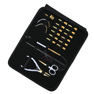Kit de pinces professionnelles pour extensions capillaires avec pince à micro-perles à 3 trous, enfile-fils à boucle, pinces de sectionnement et étui de rangement - Product Image 1