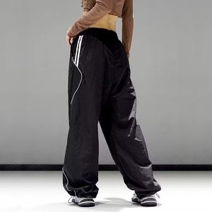100% Poly Unisex Loose Fit Athleisure <b>Trousers</b> Elastic Waist Baggy Joggers <b>Y2K</b> Fashion Side Stripe Hip Hop Style Track Pants - Product Image 6