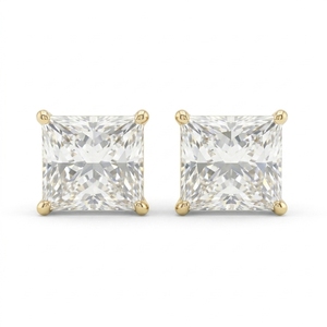 Pendientes de Diamantes en Oro de 14K, Certificados por IGI, Corte Princesa, Piedras de Alto Brillo, Diseño Clásico, Elegante y Minimalista, Ligeros para Uso Diario - Product Image 1