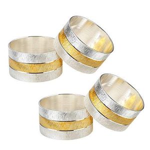 Golden Antler Shape Napkin Rings Brass 4.5cm Width Durable Christmas Table Decoration - Product Image 3