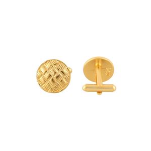 Gemelo de manga dorado con patrón de rombos cruzados - Product Image 3