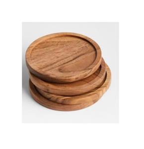 Platos Redondos de Madera de Acacia, Bandeja Redonda de Madera para Sándwiches, Platos para Aperitivos y Postres, Fácil de Limpiar, Ligeros - Product Image 5