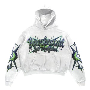 <b>Men</b> Front Pullover Hoodie 400 GSM Premium Cotton Fleece <b>White</b> Oversized Soft Eco-Friendly Anti-Wrinkle Breathable Custom DTF - Product Image 1