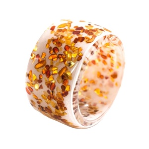 ได้รับการออกแบบเครื่องประดับกำไลข้อมืออะคริลิคเรซิ่นประกายแวววาวกำไลอะคริลิคหลากสีกว้างไม่สม่ำเสมอสำหรับ - Product Image 3