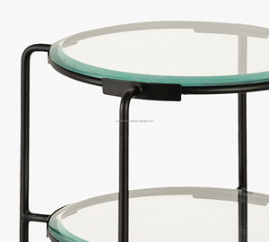 Table d'appoint ronde Alden avec cadre en acier durable-Mobilier d'intérieur abordable de haute qualité - Product Image 2