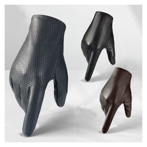 ถุงมือหนังแท้สำหรับผู้ชาย, ถุงมือขับรถขี่ม้าแฟชั่นหนังแกะ, ยืดหยุ่นและสวมใส่สบาย - Product Image 2