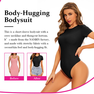 En gros Body T-shirt sculptant essentiel, col rond, manches courtes, effet seconde peau, coupe string - Product Image 3