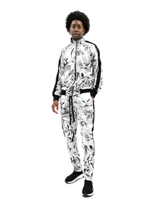Chándal de compresión para hombre, mezcla de nailon y elastano, ajuste muscular, chaqueta con cremallera completa, pantalones deportivos, elasticidad en cuatro direcciones - Product Image 3