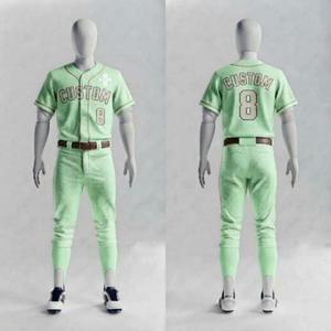 Uniforme de Béisbol Verde con Estampado Sublimado para Hombre, 100% Material de Alta Calidad, Corte Regular, Logotipo Blanco, Cierre de Botones, RIVIAN ATLANTIC - Product Image 2