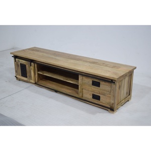 Soporte de TV de madera de mango macizo de estilo Vintage, placa de Júpiter Extra larga, mueble convertible de lujo para sala de estar - Product Image 3