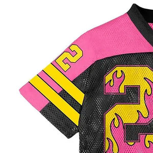 Fournisseur direct d'usine, col en V, maillot en maille, streetwear, maillot de football américain surdimensionné personnalisé en maille - Product Image 6
