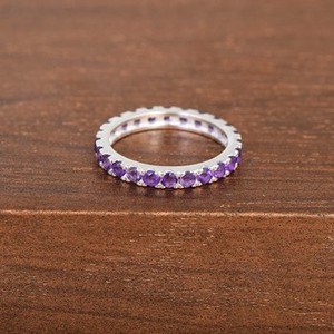 แหวนผู้หญิง แหวนเงินแท้ 925 ประดับพลอยอเมทิสต์สีม่วงธรรมชาติ 100% สไตล์โบฮีเมียน วินเทจ เครื่องประดับชั้นดี - Product Image 3