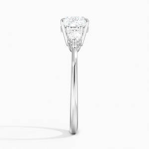 Anillo BOJ 09 con Corte Cojín, Plata 925, Adornado con Tres Diamantes de Imitación, 2ct, Color D, VVS1, Moissanita, Certificado GRA, Precio Bajo - Product Image 3