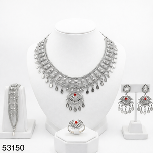 Elegante Conjunto de Collar y Pendientes de Latón Chapado en Oro con Circonita Natural Certificada por Terceros, Diseño de Hoja, de Moda para Boda, con Cordón - Product Image 6