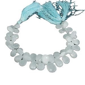 ลูกปัดลูกแพร์เหลี่ยมเพชรพลอยสีเขียว12x8มม. ความยาว8นิ้ว170.10ซม. สำหรับการทำเครื่องประดับ - Product Image 1