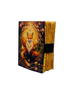 Nine-Tailed Fox Leather Grimoire Journal Handmade Fantasy <b>Notebook</b> Vintage <b>Book</b> of Shadows Embossed Writing Diary Gift - Product Image 2