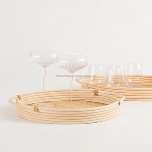 Durable Handmade Rattan <b>Tray</b> Supplier Natural Eco Friendly Serving <b>Tray</b> Lightweight Sustainable from Vietnam - Product Image 1