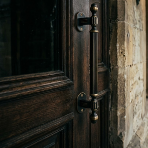 Poignée de porte moderne en laiton massif Orion |   Poignée de porte d'entrée d'hôtel noire antique de luxe |   Porte architecturale décorative - Product Image 5