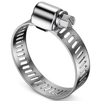 Collier de serrage à vis sans fin réglable en acier inoxydable robuste, poli, pour applications industrielles et automobiles, fixation de tuyaux, matériel de quincaillerie