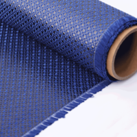 Rouleau de tissu en fibre de carbone jacquard bleu foncé 3K 240GSM pour panneaux composites décoratifs et garnitures intérieures automobiles
