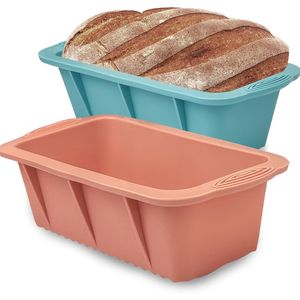 2 Stampi Rettangolari in Silicone Antiaderenti per Pane e Torte, Facili da Sformare, per Forno - Product Image 1