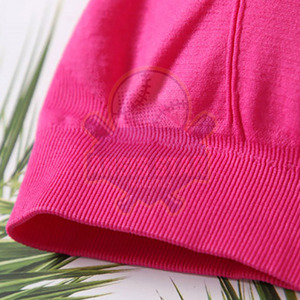 Women's <b>Pink</b> Racerback Sports Bra Scoop Neck Medium Support Breathable Mesh Solid Color Fitness Wear - Product Image 6