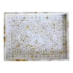 Plateau de service moderne en nacre écologique, motif personnalisé, design moderne, passe au lave-vaisselle - Product Image 4