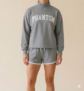 Ensemble assorti col montant et short pour femme, silhouette moderne, tissu doux et allure décontractée - Product Image 1