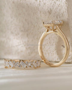 IGI/GIA Lab Grown Vintage 14K oro blanco boda/anillo de compromiso Unisex corte diamante para fiesta de aniversario regalo pera corte diamante - Product Image 2