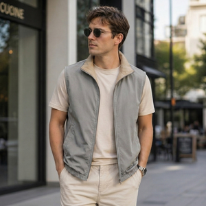 Gilet d'hiver pour homme, haute qualité, vintage, réversible, respirant, logo personnalisé sur le devant, OEM, léger, coupe-vent, multi-poches - Product Image 1