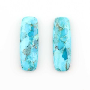 Turquoise bleue Mohave à taille unique, cabochon plat en forme de coussin de 10x30mm, pierres précieuses naturelles en vrac pour la fabrication de bijoux, fournisseur - Product Image 1