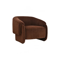 LUOOMA Fauteuil Moderne en Tissu à Dossier Cylindrique, Confortable et Robuste, Rembourré en Mousse Épaisse, Monoplace pour Salons de Villa
