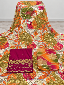 Tissu Fransawi Dirac de qualité supérieure orné de motifs pour les robes de mariée somaliennes, les tenues de mariage traditionnelles et les robes pour occasions spéciales - Product Image 4