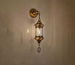 Handmade Moroccan Style Iron Pendant <b>Lamp</b> with Glass <b>Ball</b> for Home Decoration - Product Image 1