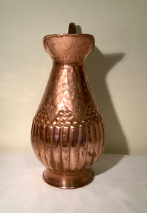 Vintage <b>Copper</b> Pitcher With Floral Engraving And Curved <b>Handle</b> For Drinks Custom Height Durable Metal Design - Product Image 3