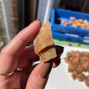 Meilleure vente de cristal naturel or rose pierre de lune pierre de soleil pierre brute en gros sculptée pierre de guérison Reiki amour brut dégringolé - Product Image 4