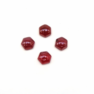Rubíes naturales de Bangkok calibrados de 8 mm en forma de hexágono, rubíes naturales sueltos en forma de cabujón para la fabricación de joyas, listos para usar. - Product Image 1