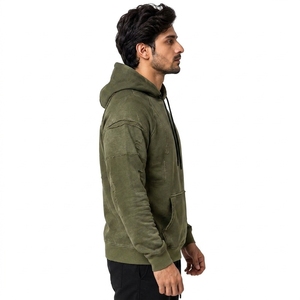 Sweat à capuche déchiré pour homme, style vintage, tissu délavé, coupe oversize, confortable, léger - Product Image 4