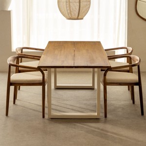 <span class=keywords><strong>Tavolo</strong></span> da pranzo rettangolare Vandana Hexa Falcon <span class=keywords><strong>180x90</strong></span> cm in legno di acacia e acciaio Maupi - Product Image 1