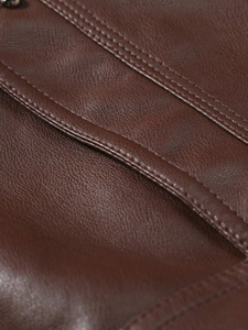 เสื้อแจ็คเก็ตหนัง PU บางสำหรับผู้ชาย คอตั้ง มีกระเป๋าข้าง สไตล์สุภาพบุรุษ ขายส่ง - Product Image 6