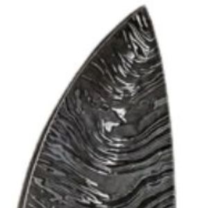 Cuchillo de Caza de Hoja Fija Damasco con Mango de Madera Bicolor Naranja y Negro, Forjado a Mano, para Camping y Supervivencia OEM - Product Image 3