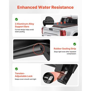 Copertura Morbida Avvolgibile per Cassone Ford Maverick Styleside 2022-2025 Compatibile con Cassone da 4,5 ft (4 ft 6 in/54 in) Tri - Product Image 3