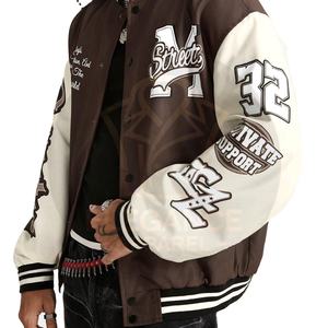 Vestes universitaires de baseball à manches longues pour hommes légers coupe ample toile vêtements d'extérieur avant imprimé graphique Logo allant Style collège - Product Image 1