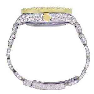 Reloj de Cuarzo Cuadrado Personalizado con Diamantes de Moissanita - Estilo Ejecutivo y de Moda, Esfera de Cristal con Diseño de Moneda, Correa de Acero Inoxidable, Movimiento ETA - Product Image 4