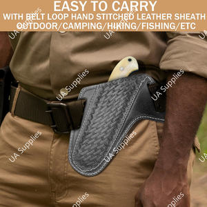 Couteau tactique de survie et de camping à lame fixe ultra-affûtée en acier de Damas, manche en os de chameau, fabrication OEM/ODM, vente en gros 2026 UA - Product Image 6