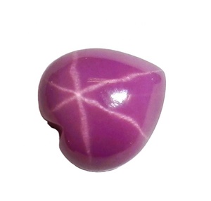 Cabocho de Corazón de Rubí Estrella de 10x10 mm, 5 Quilates, Creado en Laboratorio, Pulido, Opaco, con Efecto de Estrella de 6 Puntas para Joyería - Product Image 1